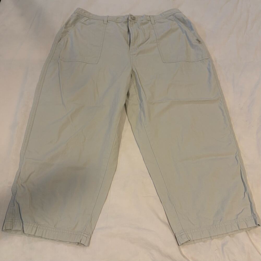 VINTAGE BLASSPORT WOMAN Straight Leg Capri Pants 100% Cotton Cream Neutral Sz18W